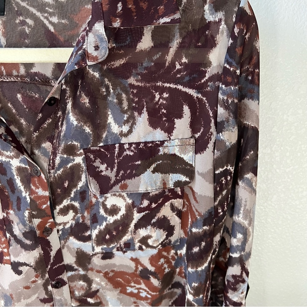 Bobeau Printed Button Down Blouse - image 3